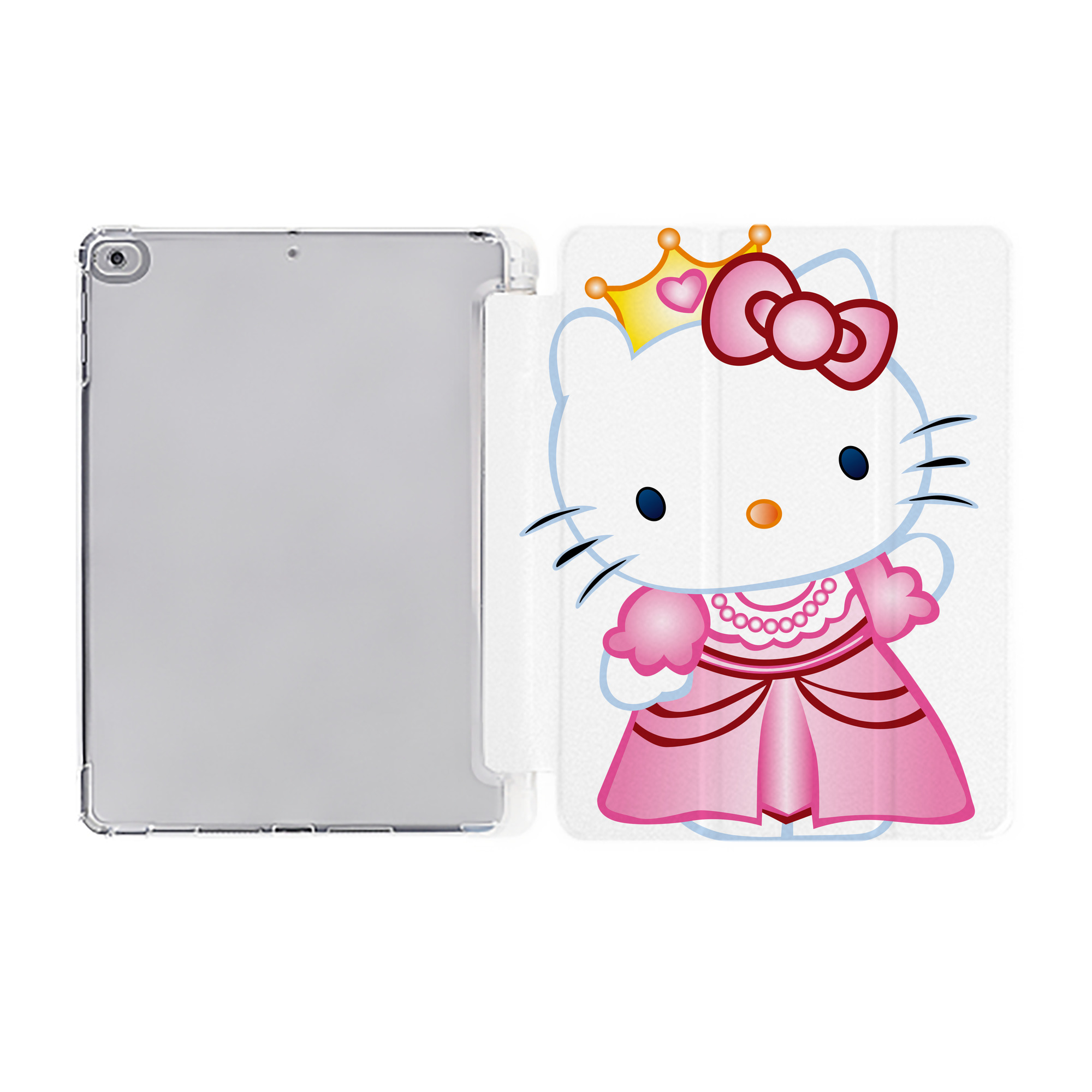 （画像用） Hello Kitty ハローキティ IPad ケース ペン収納付き 三つ折りスタンド PUレザー×シリコン 対応機種9.5/10.5/10.9インチ